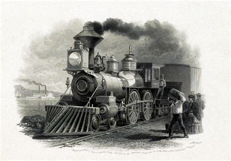 vintage illustration of a steam train
