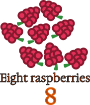 eight raspberries illustration