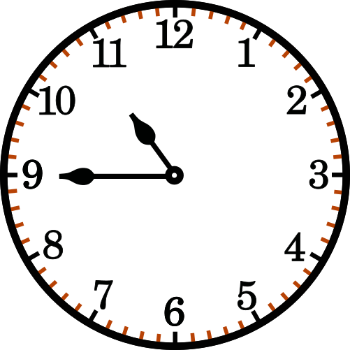 clockface quarter to eleven with big hand 