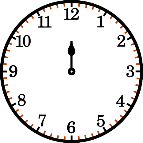 clockface twelve o'clock