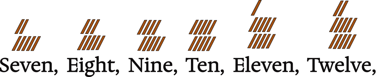 seven to twelve sticks